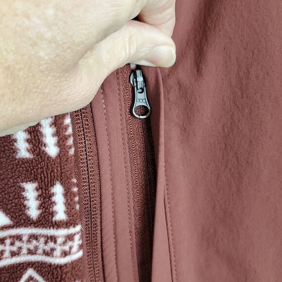 Duluth Trading Unisex Fleece Jacket Med Brown Southwestern Geometric Cozy Warm - Picture 11 of 16